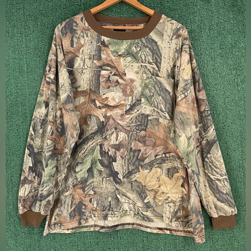 VTG 90’s Liberty Tree Bark Camo Pocket T-shirt Long Sleeve Men’s Size XL